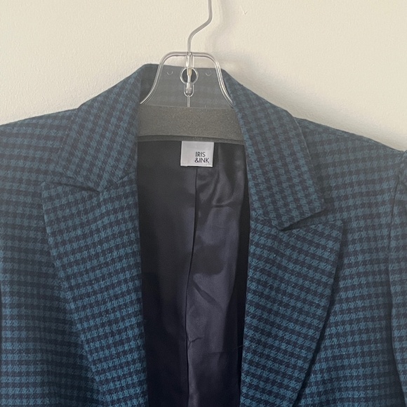 Felicity Belted Houndstooth Wool-Blend Felt Blazer Iris & Ink - Picture 6 of 7